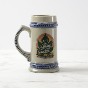 Caneca De Cerveja Ato sobre o Clima, não apenas palavras