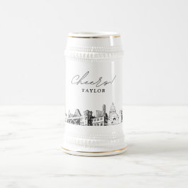 Caneca De Cerveja Austin Bridal Party Gift Skyline Personalizado