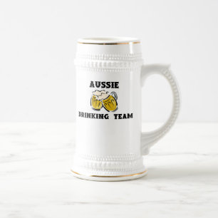 Caneca de cerveja australiana da equipe do bebendo