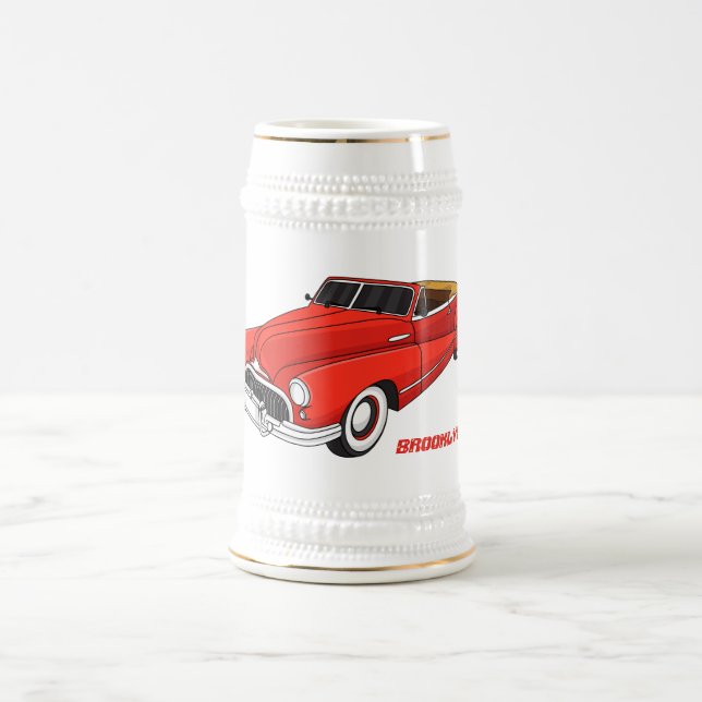Caneca De Cerveja Automóvel clássico vermelho 1948 (Centro)