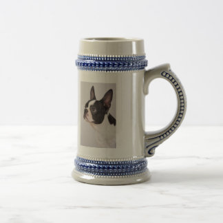 Caneca de cerveja azul do cão de Boston Terrier