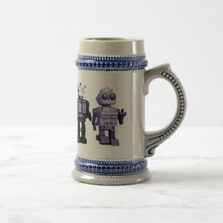 caneca de cerveja azul dos robôs