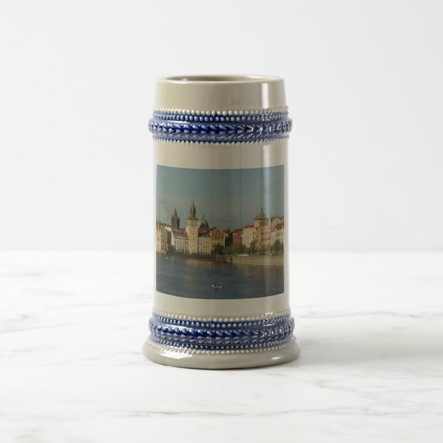 Caneca de cerveja azul e branca de Praga (Centro)