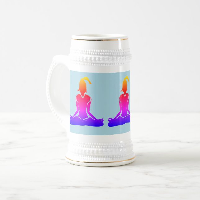 Caneca de cerveja Azul e Dourada - Caneca de cerve (Frente Esquerda)