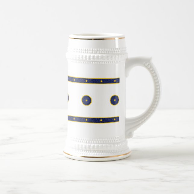 Caneca De Cerveja Azul escuro com estrelas Douradas (Direita)