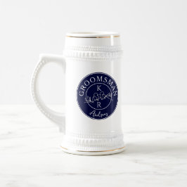 Caneca De Cerveja Azul Marinho Groomsmen Personalizados