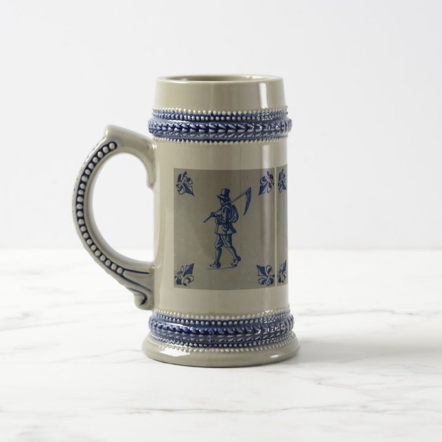 Caneca De Cerveja Azulejo Azul Delft - Modelo (Esquerda)