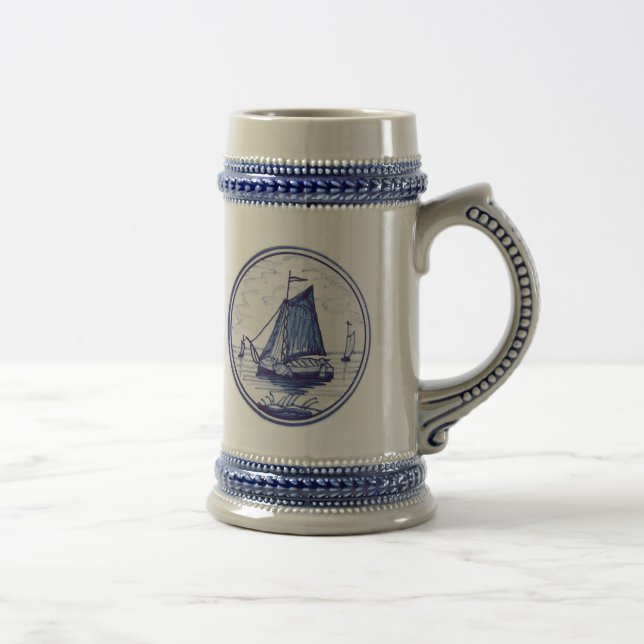 Caneca De Cerveja Azulejo azul tradicional holandês (Direita)