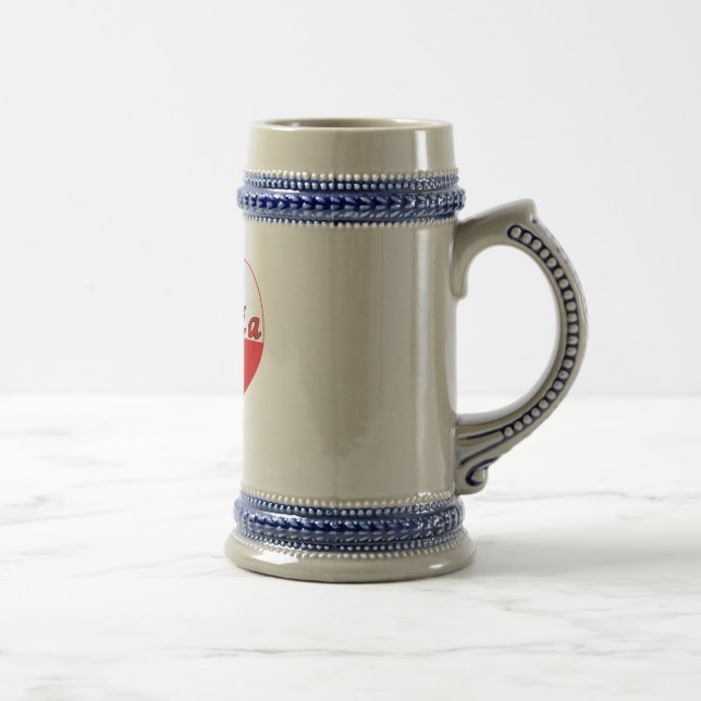 Caneca De Cerveja Babcia Polonês Heart (Direita)
