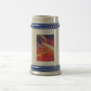 Caneca De Cerveja Balão de Ar Quente Extremo em Paisagem Infernal Vo