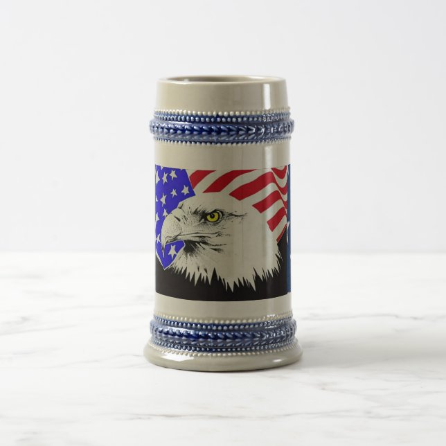 Caneca De Cerveja Bald Eagle e a bandeira americana (Centro)