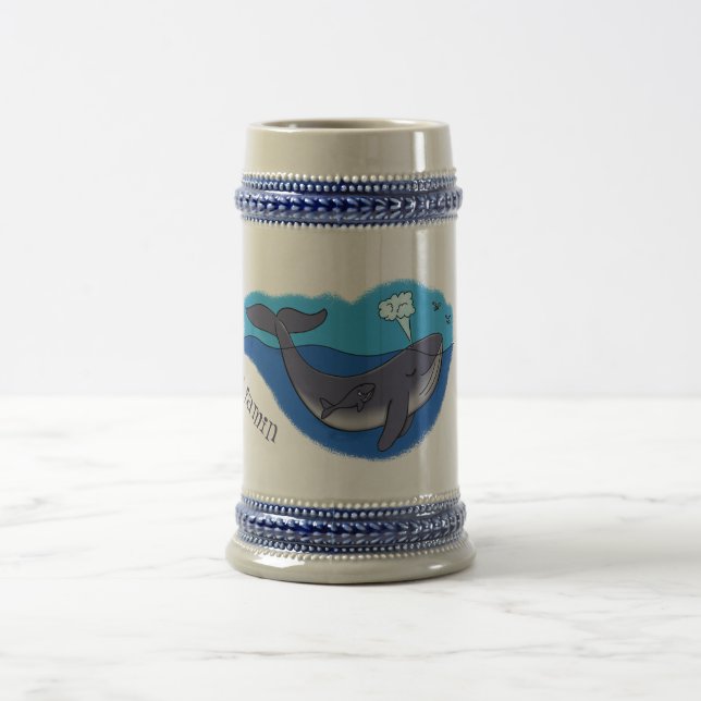 Caneca De Cerveja Baleia e caricatura branca de vitelo (Centro)
