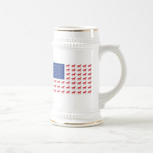 Caneca De Cerveja Bandeira Americana de Cavalos Patrióticos