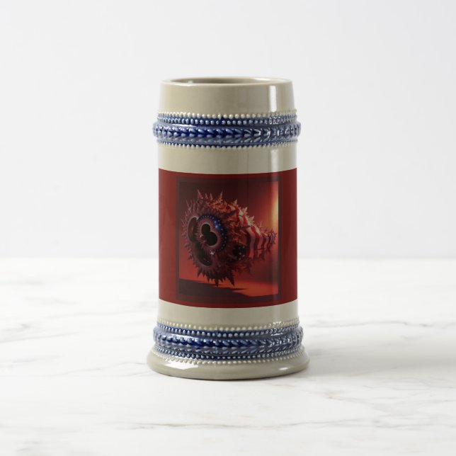 Caneca De Cerveja Bandeira Americana Infundida No Tubo Mandelbrot (Centro)