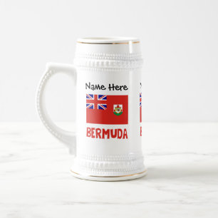 Caneca De Cerveja Bandeira Bermudiana Personalizada Nome