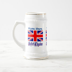 Caneca De Cerveja Bandeira Britânica do Reino Unido  Personalização 
