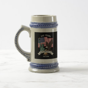Caneca De Cerveja Bandeira da Águia da Estátua da Liberdade do 250º
