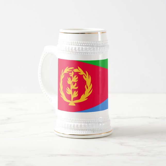 Caneca De Cerveja Bandeira da Eritreia (Frente Esquerda)