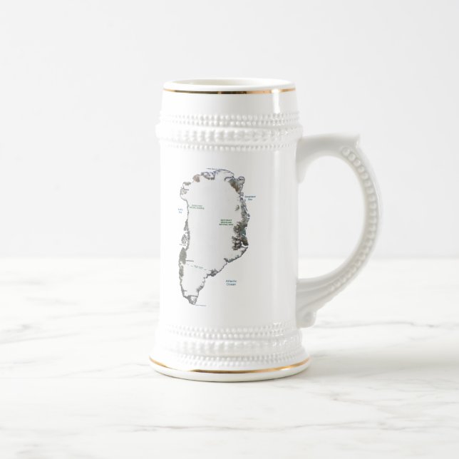 Caneca De Cerveja Bandeira da Groelândia ~ Mapa Mug (Direita)