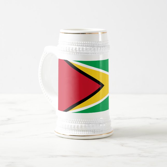 Caneca De Cerveja Bandeira da Guiana (Frente Esquerda)