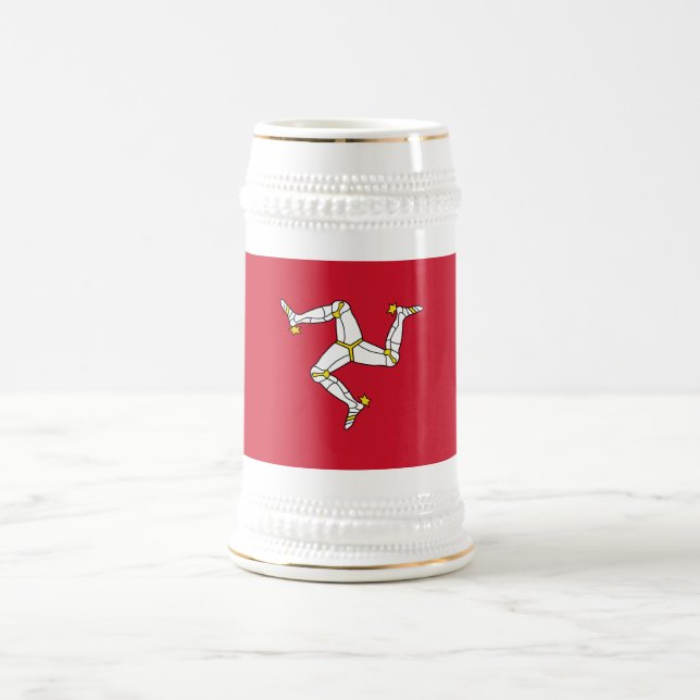 Caneca De Cerveja Bandeira da Ilha de Man (Centro)