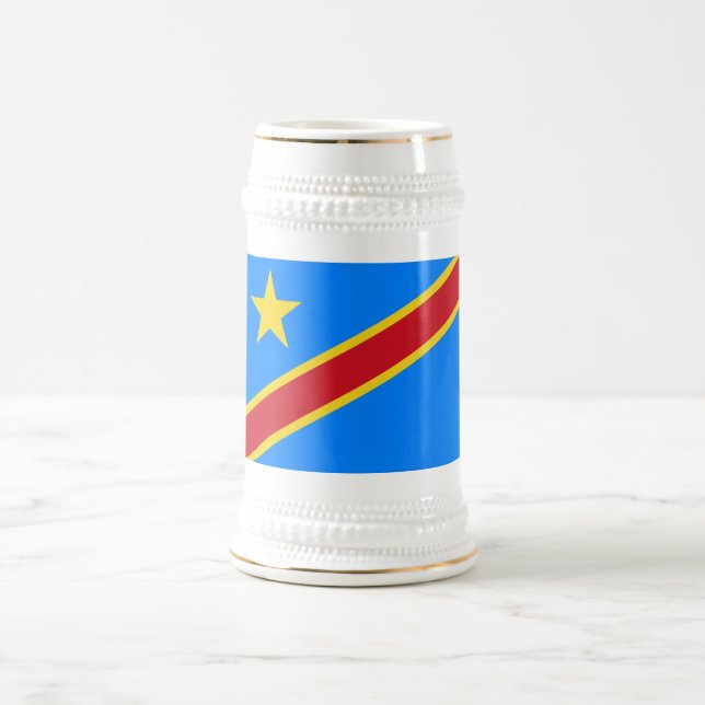 Caneca De Cerveja Bandeira da Kinshasa do Congo (Centro)