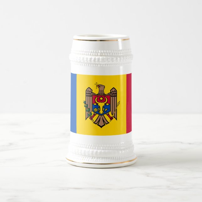 Caneca De Cerveja Bandeira da Moldávia (Centro)