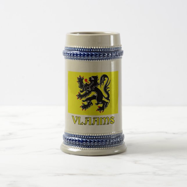 Caneca De Cerveja Bandeira da região de Flanders com nome (Centro)
