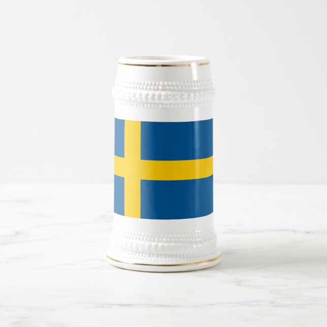 Caneca De Cerveja Bandeira da Suécia (Centro)