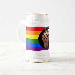 Caneca De Cerveja Bandeira das pessoas queer do SlipperyJoe punho er