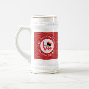 Caneca De Cerveja Bandeira de AMOR com Letras Vermelhas Afro-America