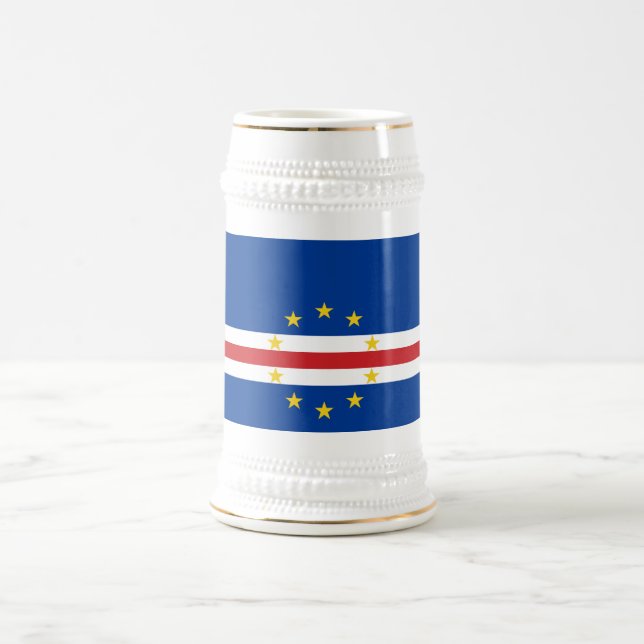 Caneca De Cerveja Bandeira de Cabo Verde (Centro)