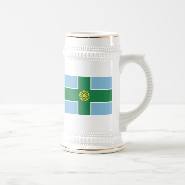Caneca De Cerveja Bandeira de Derbyshire (Direita)