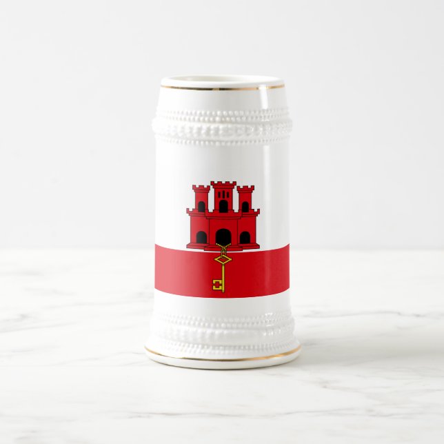 Caneca De Cerveja Bandeira de Gibraltar (Centro)