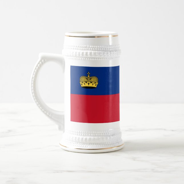 Caneca De Cerveja Bandeira de Liechtenstein (Esquerda)