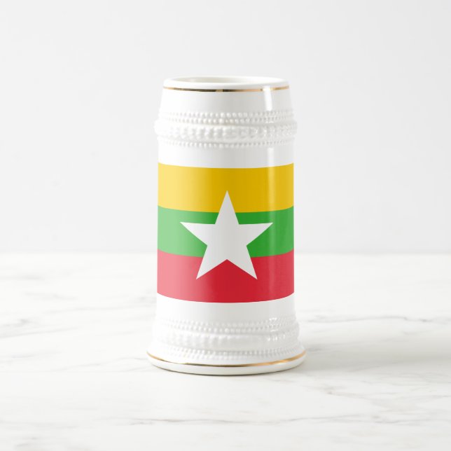Caneca De Cerveja Bandeira de Myanmar (Centro)