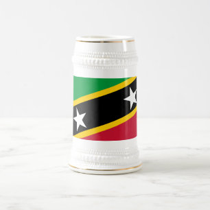 Caneca De Cerveja Bandeira de São Cristóvão e Nevis