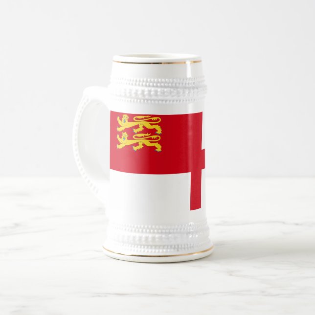 Caneca De Cerveja Bandeira de Sark (Frente Esquerda)