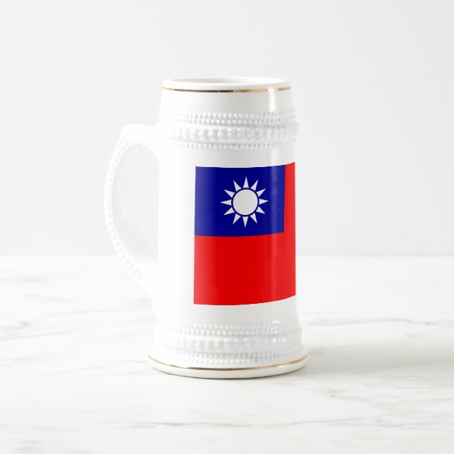 Caneca De Cerveja Bandeira de Taiwan: República da China, Taipé Chin (Frente Esquerda)