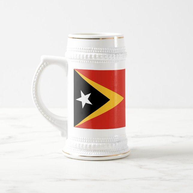 Caneca De Cerveja Bandeira de Timor Leste (Esquerda)