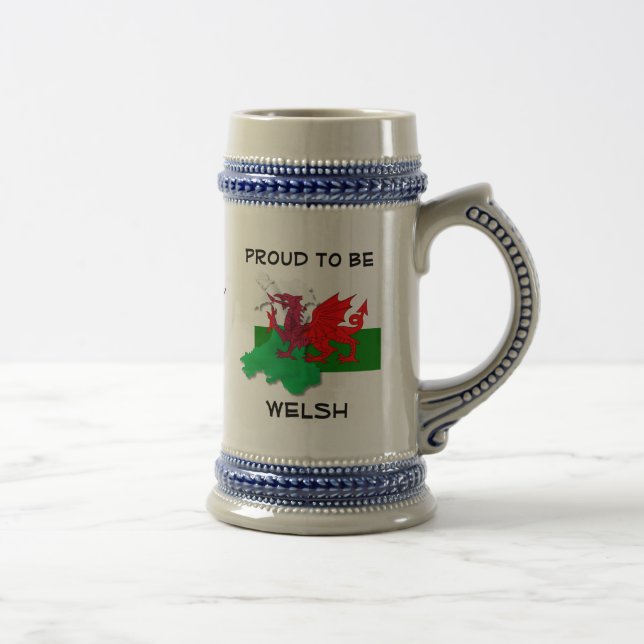 Caneca De Cerveja BANDEIRA DE WALES, Dragão Vermelho (Direita)