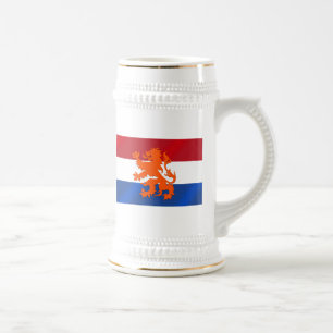 Caneca De Cerveja Bandeira desenfreado holandesa de Países Baixos d