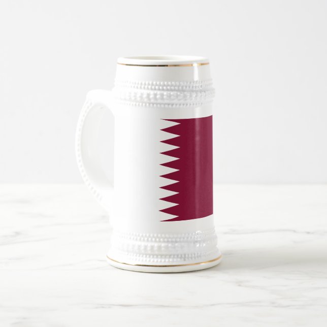 Caneca De Cerveja Bandeira do Catar (Frente Esquerda)