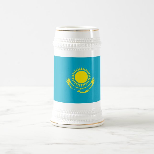 Caneca De Cerveja Bandeira do Cazaquistão (Centro)