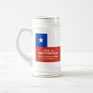 Caneca De Cerveja Bandeira do Chile no Dia da Independência das Ilha