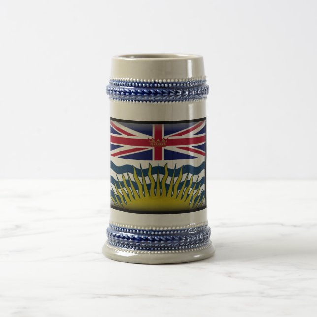Caneca De Cerveja Bandeira do Columbia Britânica (Canadá) (Centro)