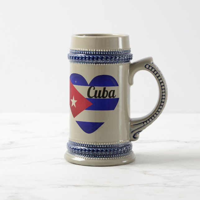 Caneca De Cerveja Bandeira do Coração de Cuba (Direita)