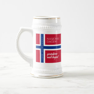 Caneca De Cerveja Bandeira do Dia Nacional Norueguês de Syttende Ma