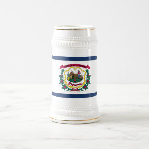 Caneca De Cerveja Bandeira do Estado da Virgínia Ocidental
