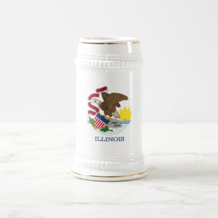 Caneca De Cerveja Bandeira do Estado de Illinois